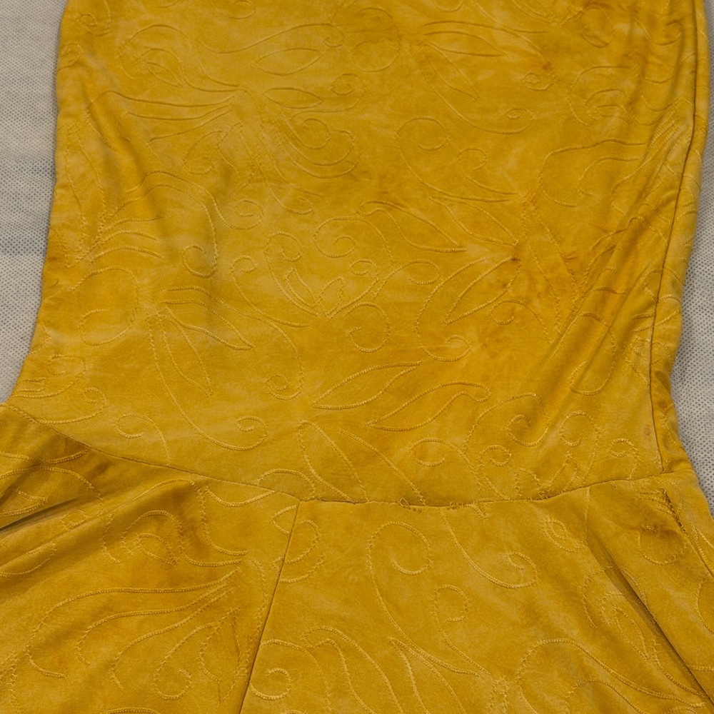 Fashion Nova Mustard Halter Maxi Dress Mermaid Bodycon Yellow Size M - Picture 9 of 11